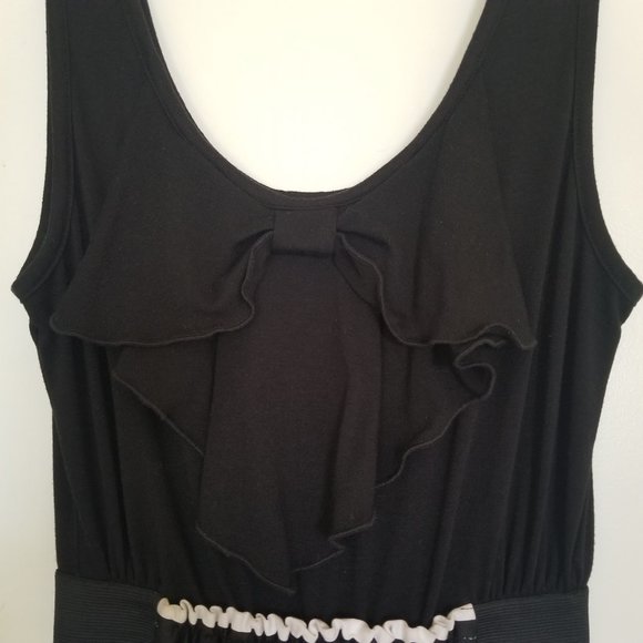 IZ BYER Black and White Bow Tank Stripe skirt Mini Dress (size M) - Picture 3 of 4